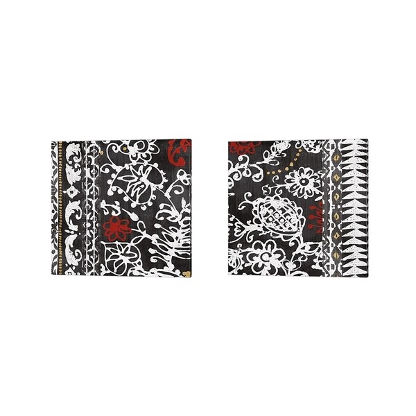 Wild Apple Portfolio 'Bali Tapestry BW' Canvas Art (Set of 2)