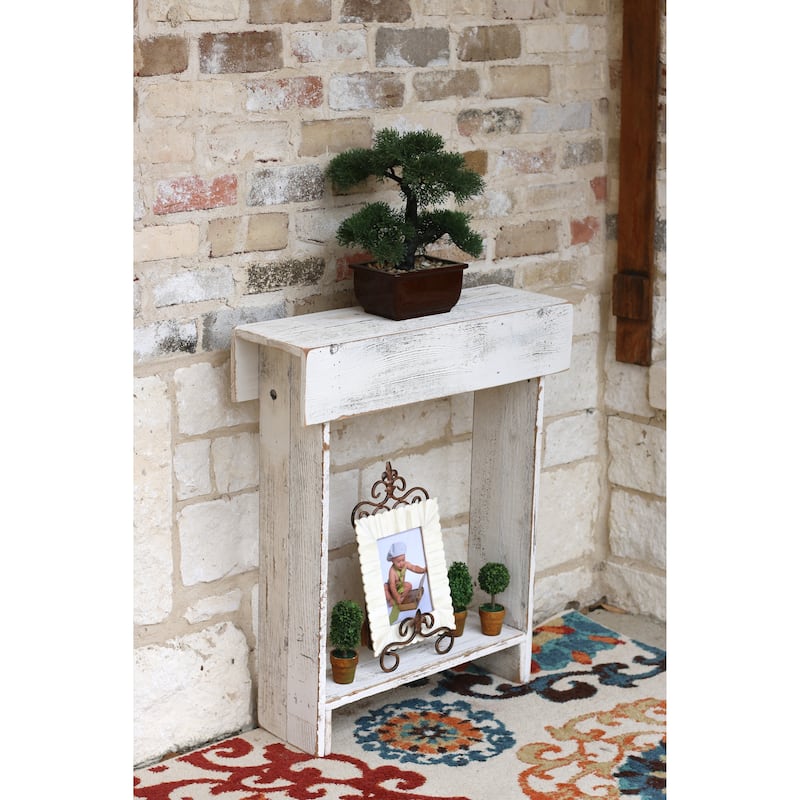 Rustic Skinny Wall Table - White
