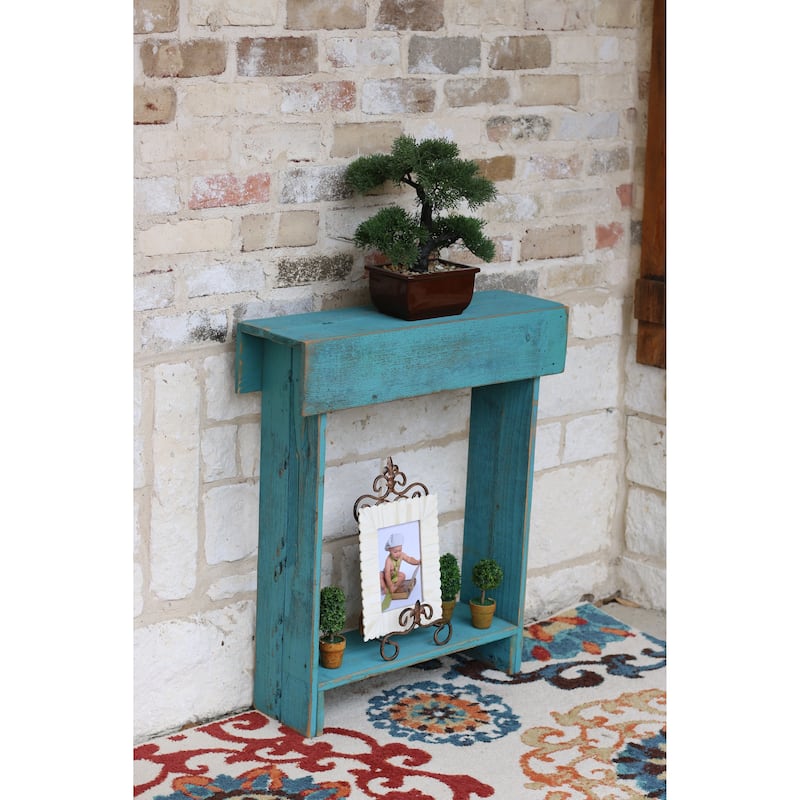 Rustic Skinny Wall Table - Blue
