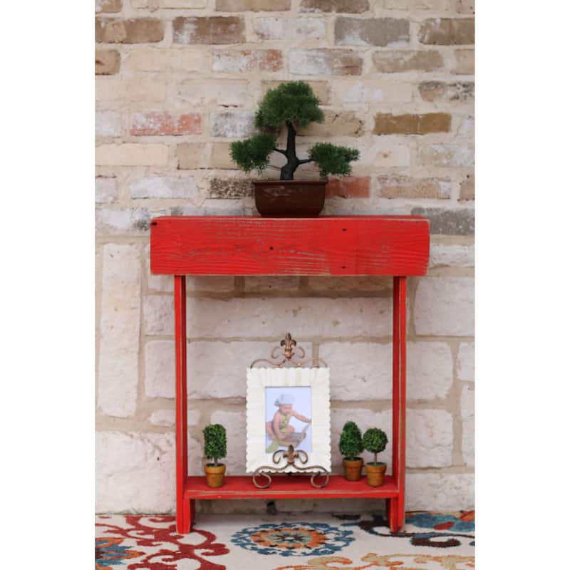 Rustic Skinny Wall Table - Red