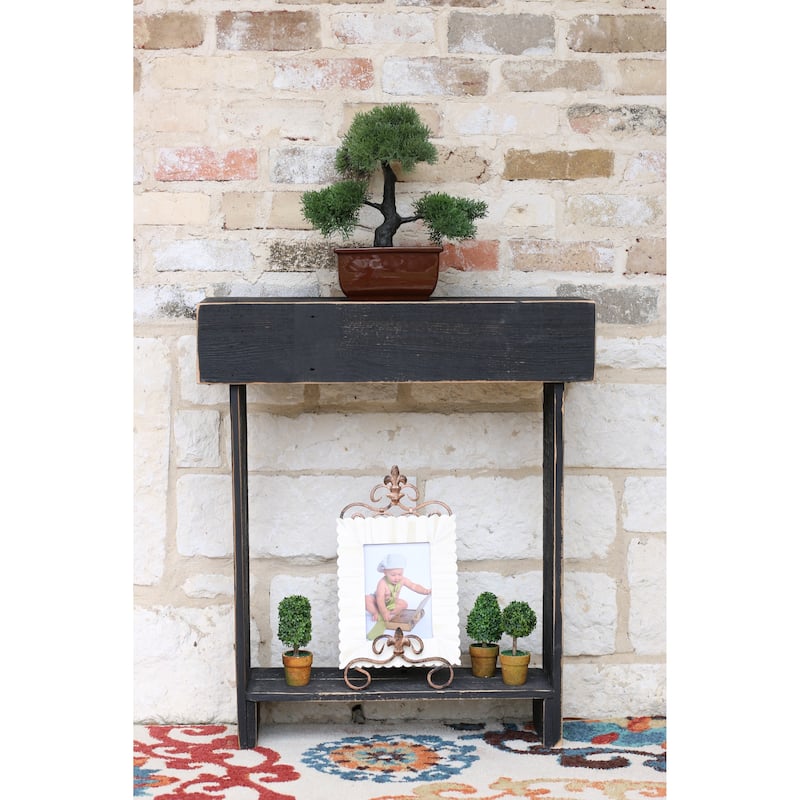 Rustic Skinny Wall Table - Black