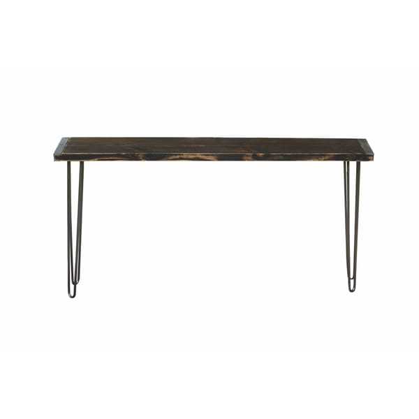 Stained Reclaimed Wood Industrial Console Table