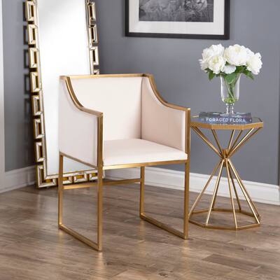 Abbyson Annabelle Ivory Velvet Dining Chair