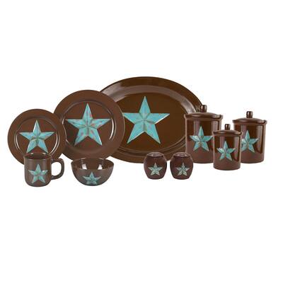 HiEnd Accents Star 22 Piece Dinnerware and Accessory Set