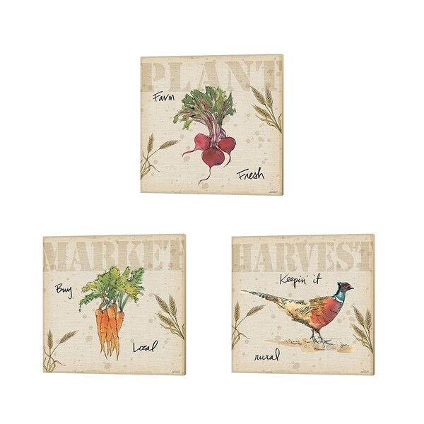 Anne Tavoletti 'Farmers Feast' Canvas Art (Set of 3)