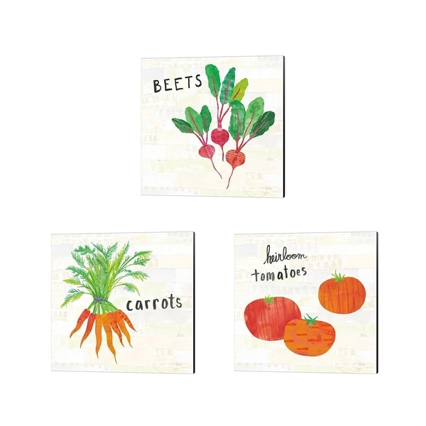 Melissa Averinos 'Kitchen Garden Cream' Canvas Art (Set of 3)