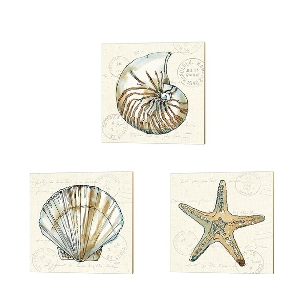 Anne Tavoletti 'Coastal Breeze B' Canvas Art (Set of 3)