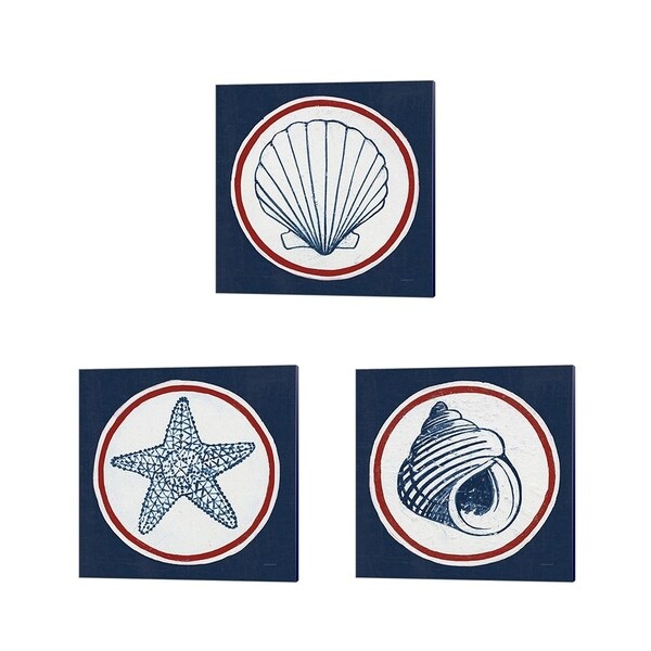 Kathrine Lovell 'Summer Shells Nautical' Canvas Art (Set of 3)