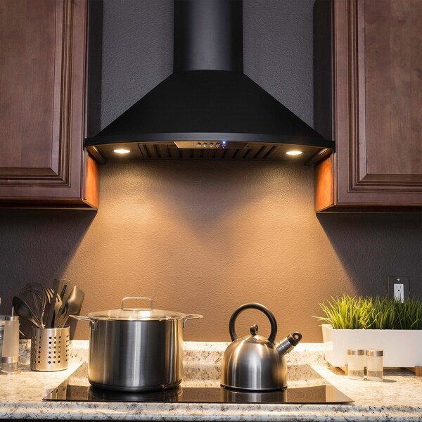 Golden Vantage RH0344 30 Wall Mount Stainless Steel Range Hood Black Push Button Baffle Filters As Is Item Bed Bath Beyond 25602960