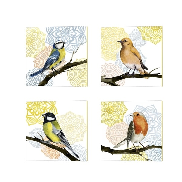 Grace Popp 'Mandala Bird' Canvas Art (Set of 4)
