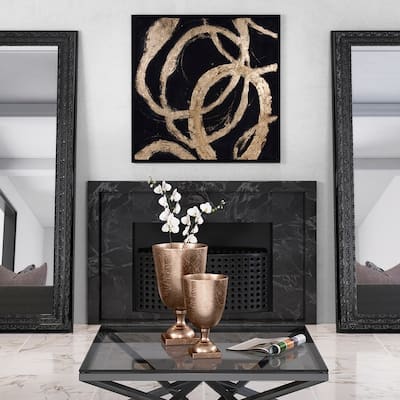 Allan Andrews Ballare Black and Gold Square Canvas Wall Art