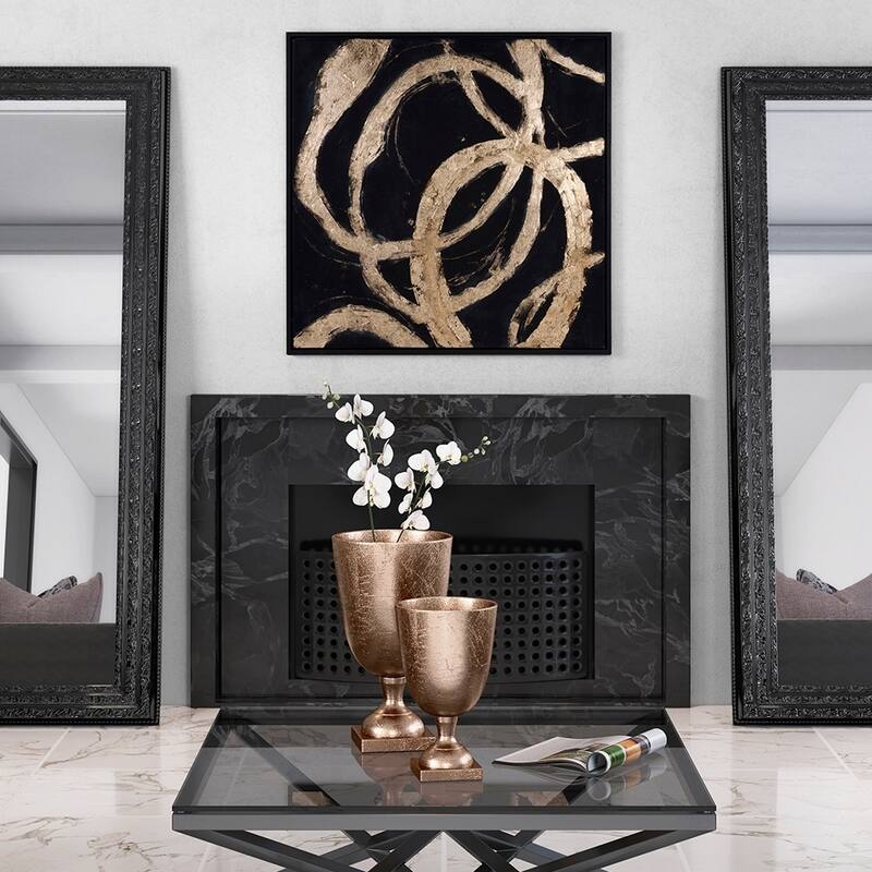Allan Andrews Ballare Black and Gold Square Canvas Wall Art