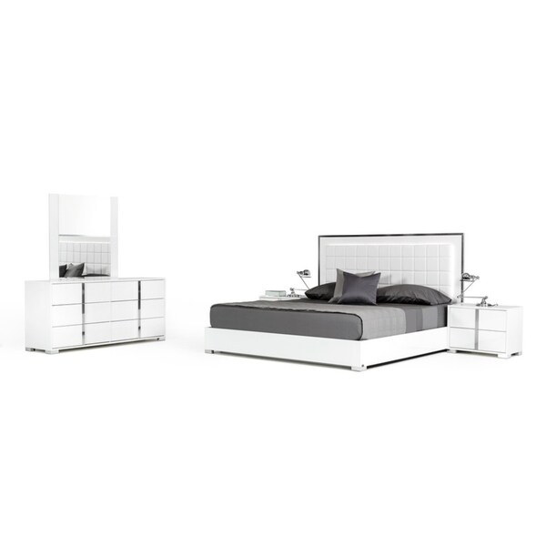 shop modrest san marino modern white bedroom set - free shipping