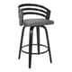 preview thumbnail 2 of 7, Carbon Loft Evan Swivel Bar Stool in Black Brush Wood and Grey Faux Leather