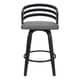 preview thumbnail 4 of 7, Carbon Loft Evan Swivel Bar Stool in Black Brush Wood and Grey Faux Leather