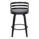 preview thumbnail 5 of 7, Carbon Loft Evan Swivel Bar Stool in Black Brush Wood and Grey Faux Leather