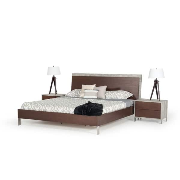 Shop Nova Domus Conner Modern Dark Walnut Concrete Bedroom