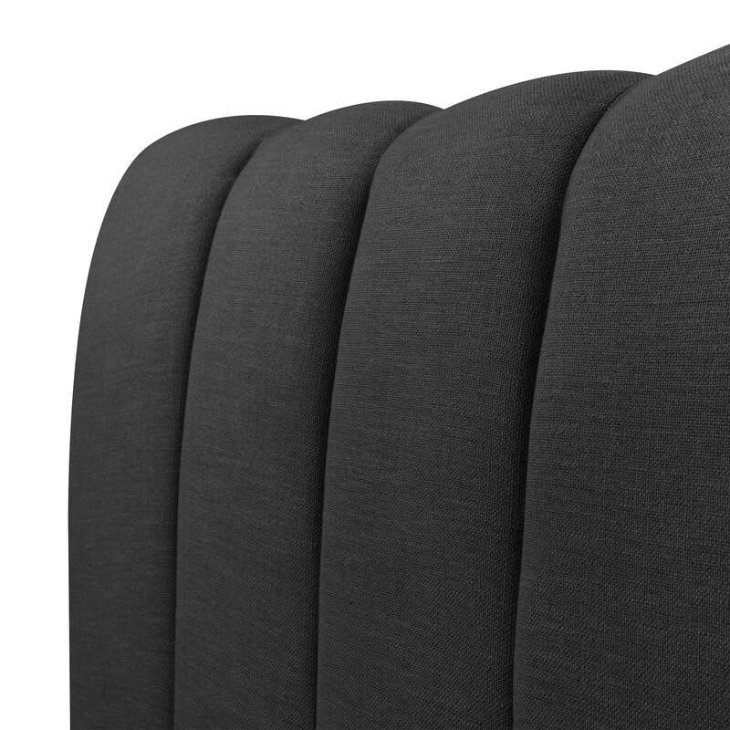 Silver Orchid Garvin Vertical Channel-tufted Fabric Full-size Bed