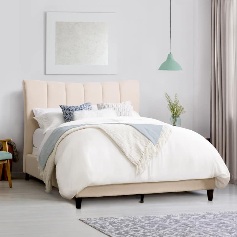 Silver Orchid Garvin Vertical Channel-tufted Fabric Full-size Bed