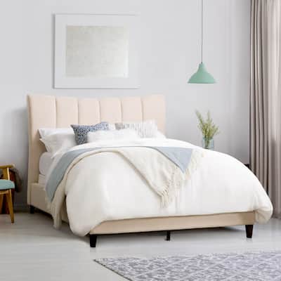 Silver Orchid Garvin Vertical Channel-tufted Fabric Full-size Bed