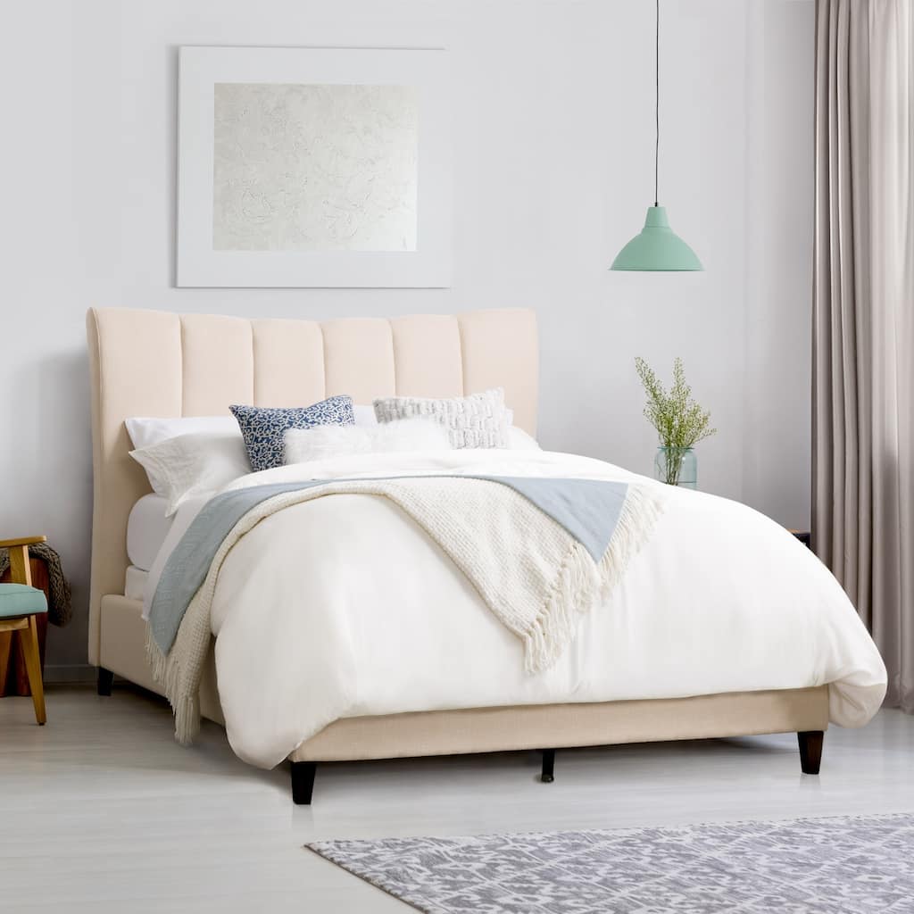 Silver Orchid Garvin Vertical Channel-tufted Fabric Full-size Bed