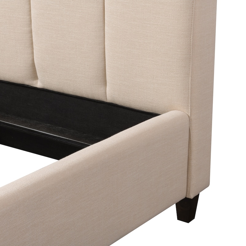 Silver Orchid Garvin Vertical Channel-tufted Fabric Full-size Bed