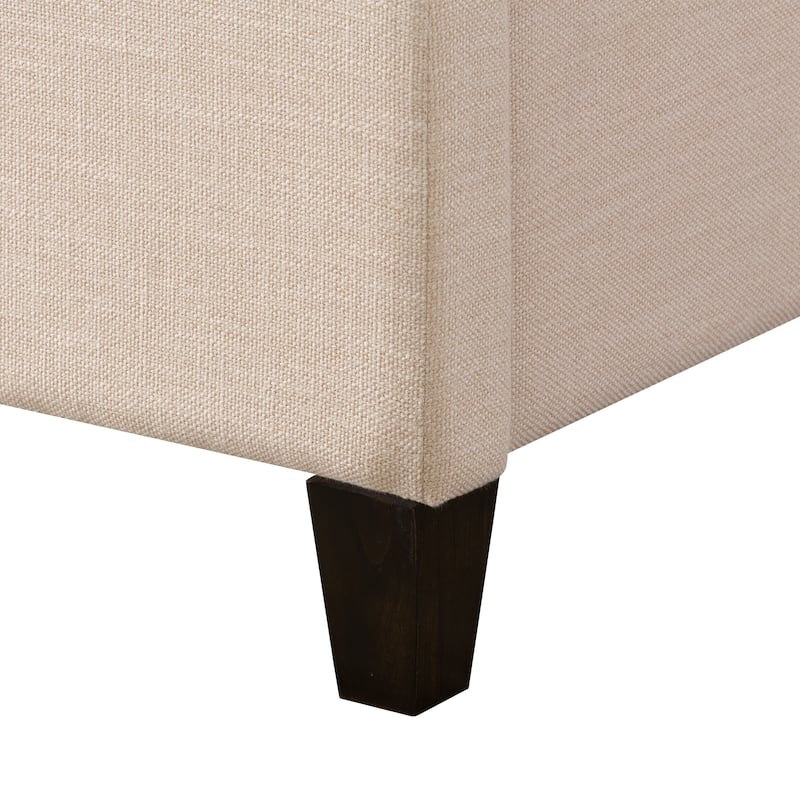 Silver Orchid Garvin Vertical Channel-tufted Fabric Queen Bed Frame