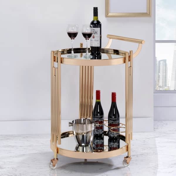 slide 2 of 4, Silver Orchid Carton Metal Mobile Bar Cart
