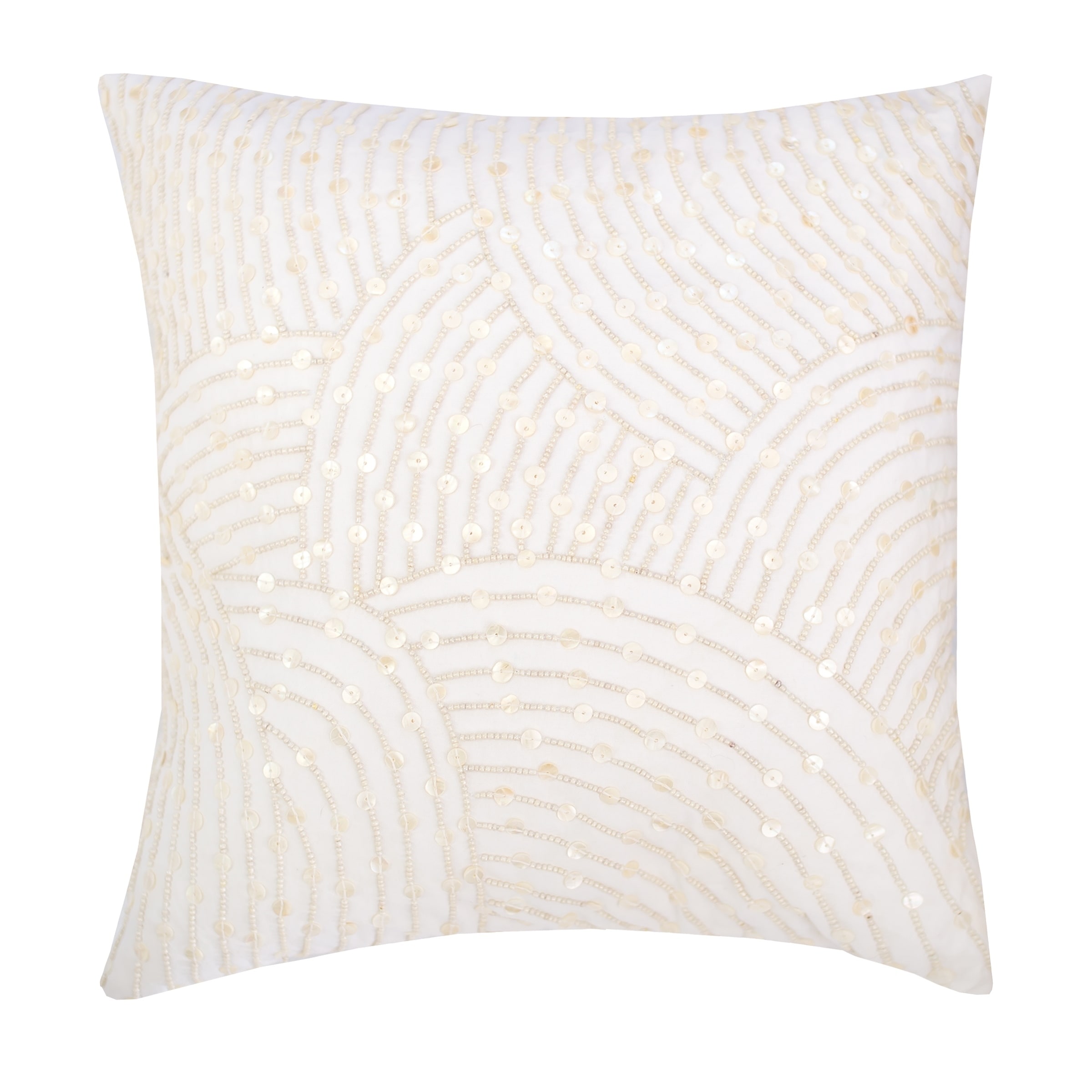 Shop Pearl Swirl Hand Beaded Pillow On Sale Free Shipping