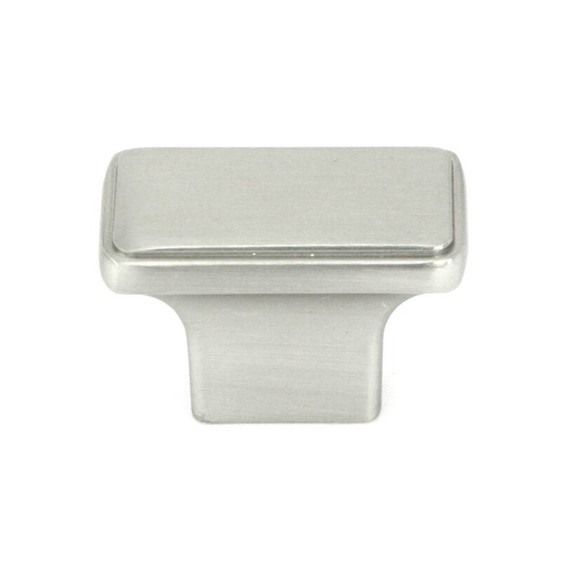Contemporary 1-1/2-inch Nepoli Stainless Steel Brushed Nickel Finish Square Cabinet Pull Knobs (Case of 15)