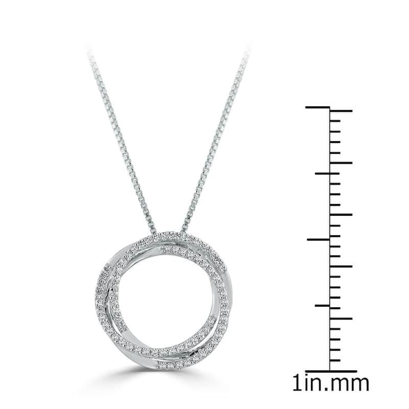 Auriya 1/4ctw Round Orbit Circle Diamond Necklace 14-karat White Gold (F-G, VS1-VS2)