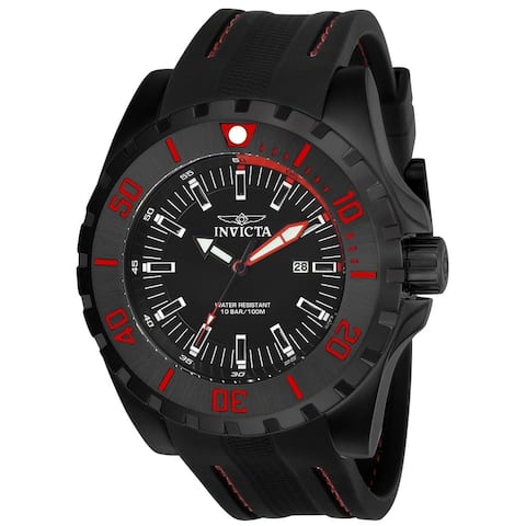 Invicta Men's 23735 'Pro Diver' Black Polyurethane Watch