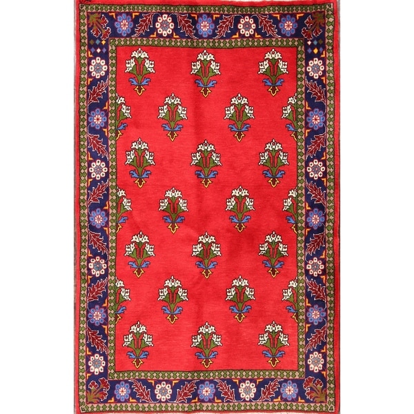 Geometric Traditional Handmade Abadeh Persian Area Rug Wool - 5'2" x 3'3"