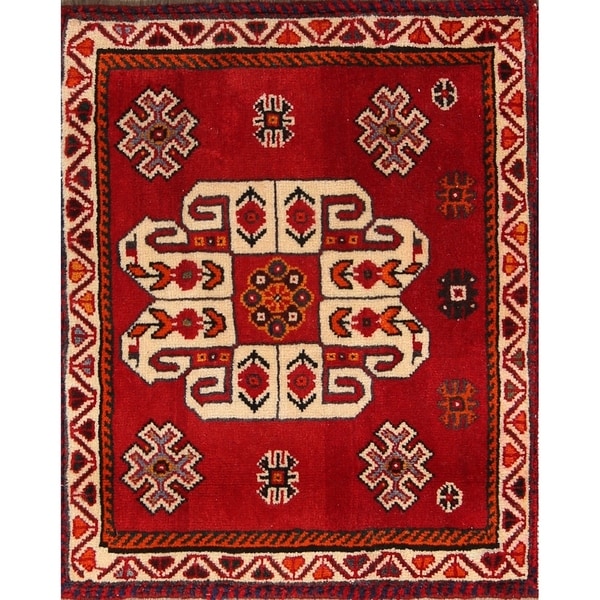 Traditional Hand Made Shiraz Persian Tribal Woolen Area Rug - 1'8" x 2'0" square