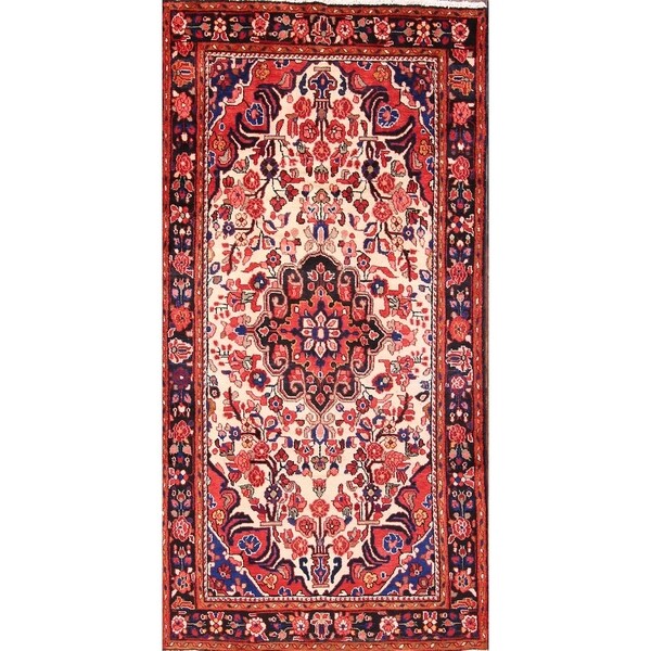 Hamedan Tribal Hand Made Wool Persian Area Rug Geometric Oriental - 9'2" x 4'7"