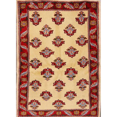 Handmade Woolen Bidjar Classical Persian Floral Area Rug - 4'11" x 3'7"