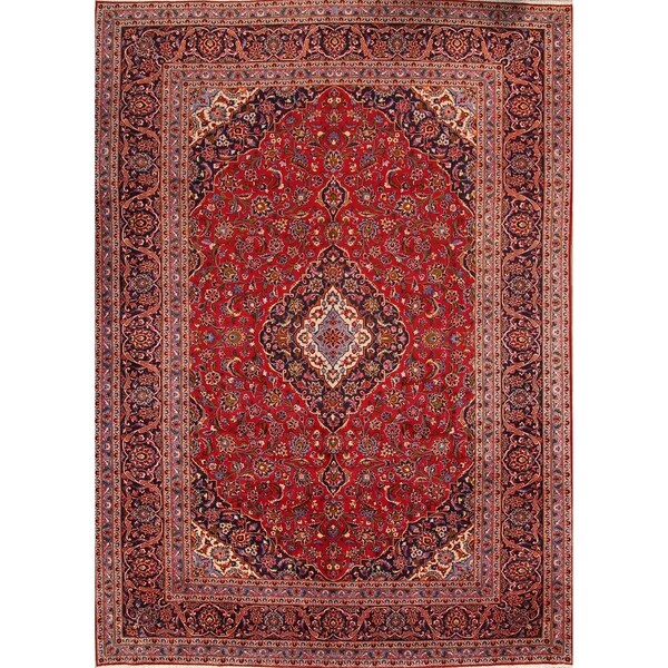 Kashan Wool Handmade Persian Medallion Area Rug - 13'5" x 9'6"