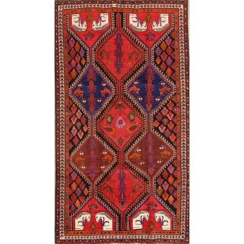 Shiraz Hand Knotted Vintage Persian Traditional Area Rug Wool - 9'1" x 4'11"