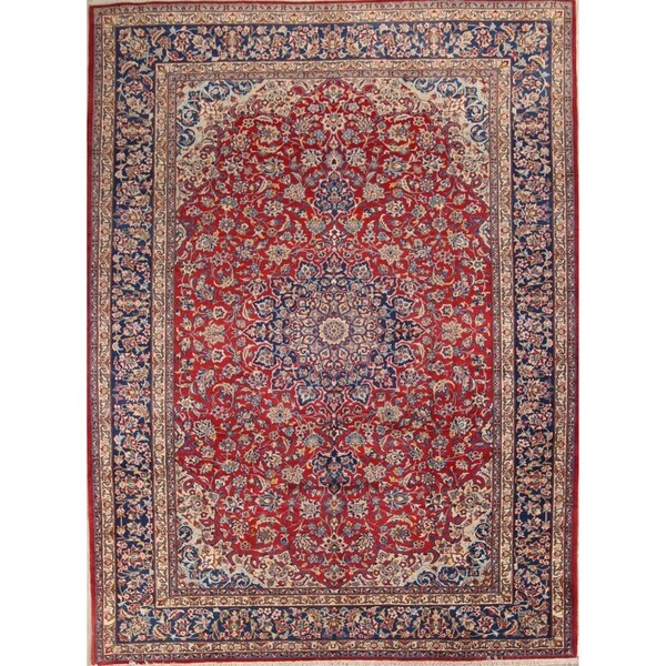 Najafabad Handmade Vintage Isfahan Persian Tradiiotnal Area Rug - 12'5" x 9'2"