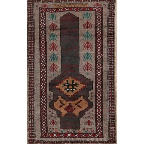 Traditional Hand Made Balouch Geometric Persian Area Rug Wool - 3'9" x 2'4"