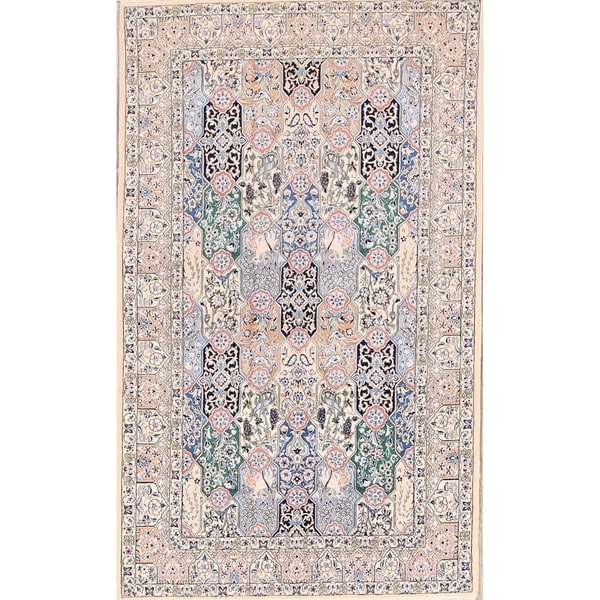 Classical Nain Isfahan Hand Knotted Persian Traditional Area Rug - 8'2" x 4'11"