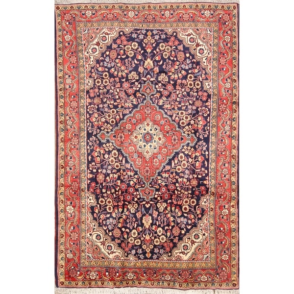 Traditional Sarouk Handmade Vintage Persian Area Rug Wool - 6'10" x 4'5"