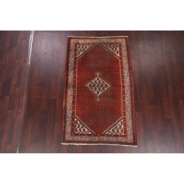 Antique Botemir Hand Knotted Persian Traditional Area Rug Antique Botemir Hand Knotted Persian