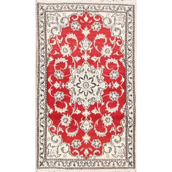 Classical Hand Made Nain Isfahan Persian Traditional Area Rug Wool - 4'11" x 2'10"