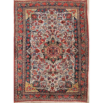 Pre-1900 Bidjar Halvaei Hand Knotted Persian Traditional Area Rug Wool - 12'6" x 8'7"