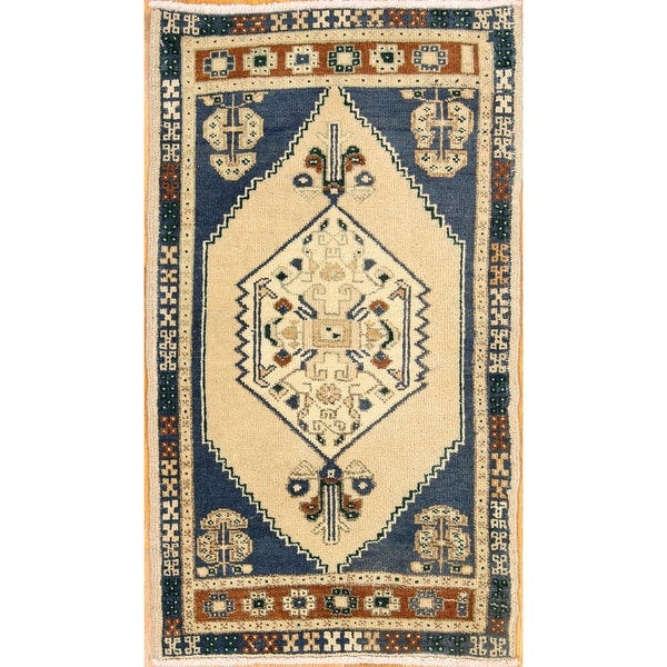 Traditional Anatolian Oushak Handmade Turkish Oriental Area Rug - 3'2" x 1'9"