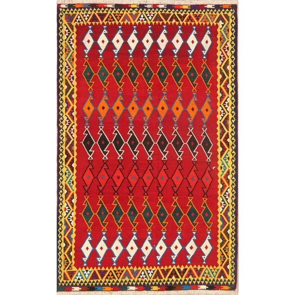 Classical Kilim Shiraz Lori Hand Woven Persian Traditional Area Rug - 8'0" x 5'0"