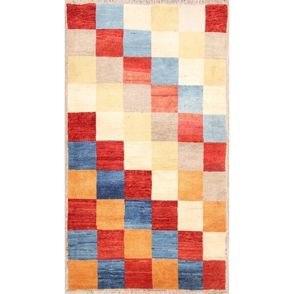 Classical Wool Handmade Tribal Shiraz Gabbeh Persian Rug Oriental - 6'3" x 3'4" runner
