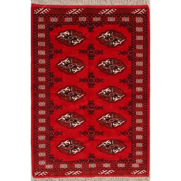Classical Hand Made Balouch Bokhara Turkoman Persian Area Rug Wool - 4'10" x 3'4"