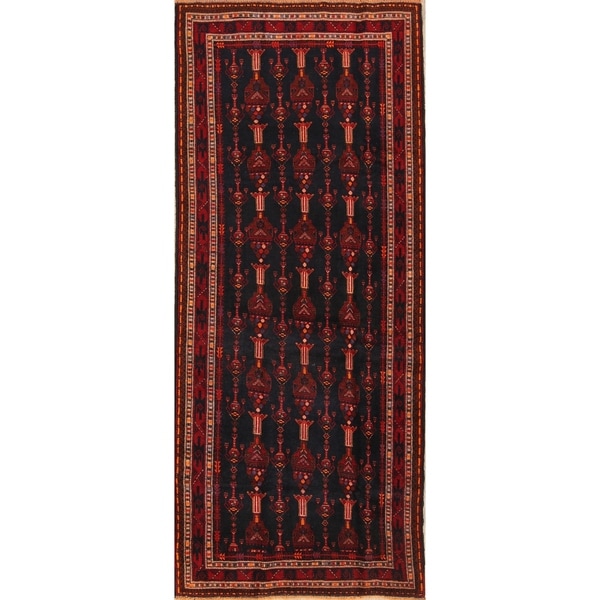 Balouch Handmade Vintage Oriental Traditional Persian Wool Rug - 9'8" x 4'2" runner